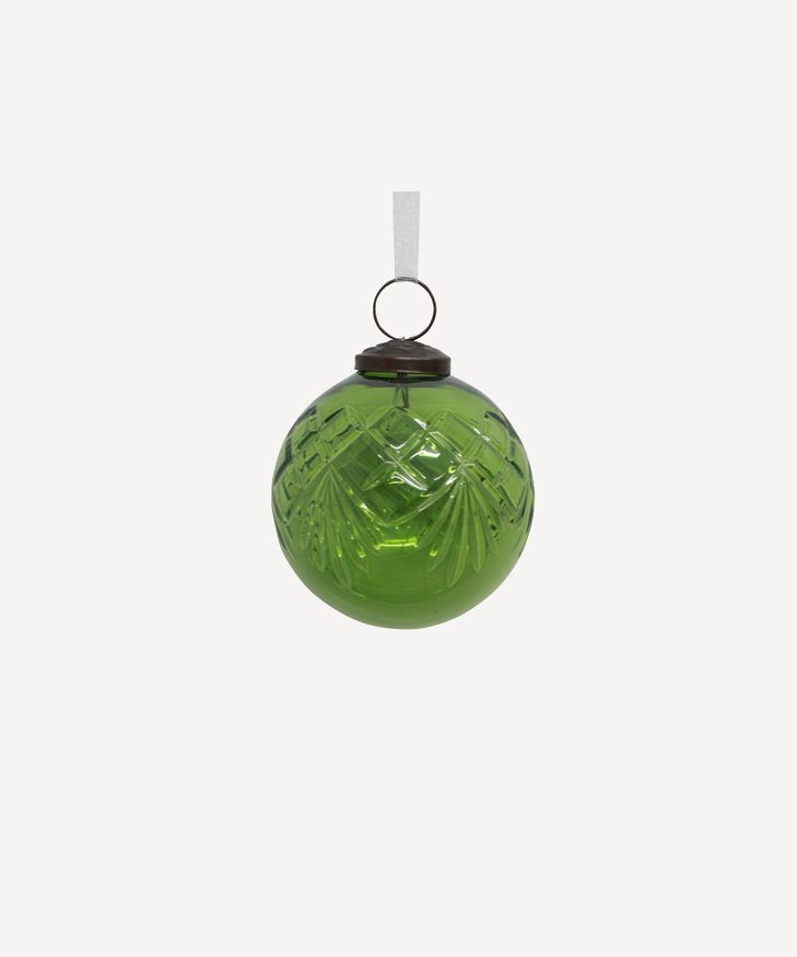 Cut Glass Bauble Green