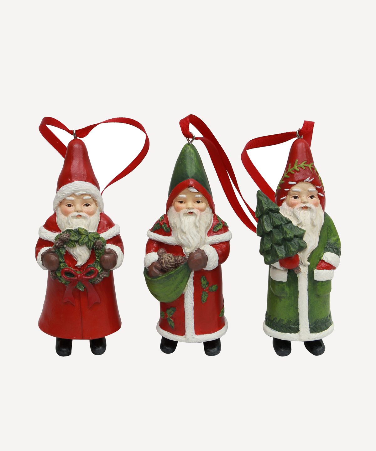 Vintage Santa Hanging Decoration (3PC)