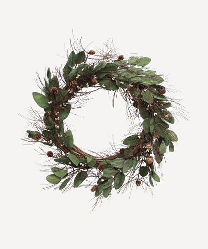 White Berry & Pinecone Wreath Large