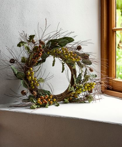 Foraged Green Berry Wreath Large