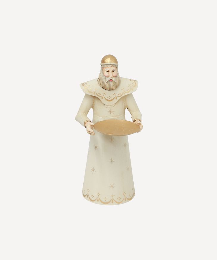 Santa with Candle Plate Gold