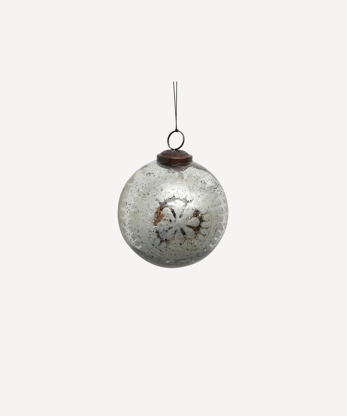 Small Sandblasted Silver Bauble