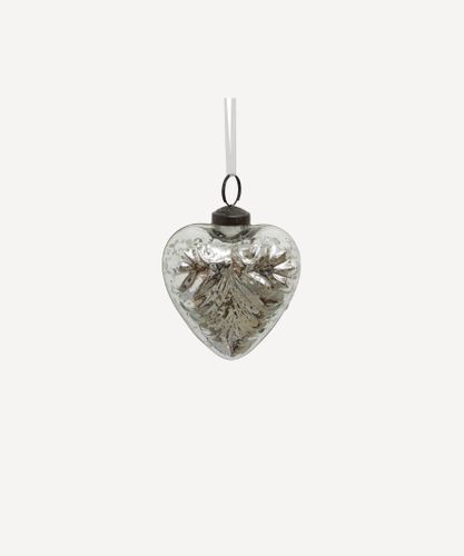 Pressed Glass Heart Silver