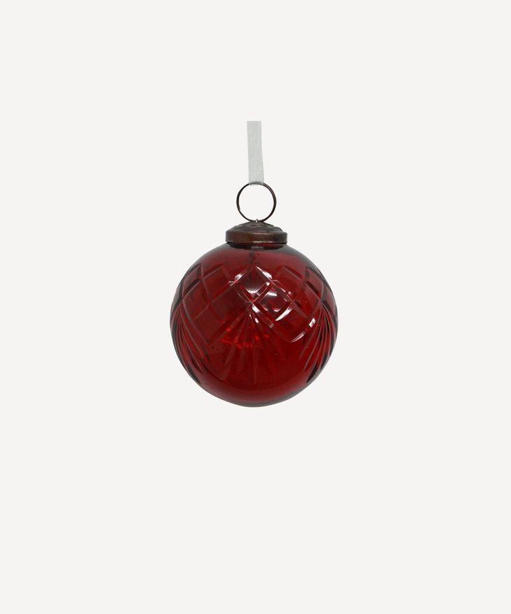 Cut Glass Bauble Red