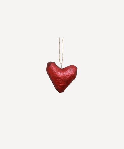 Canvas Heart Red Hanging Decoration