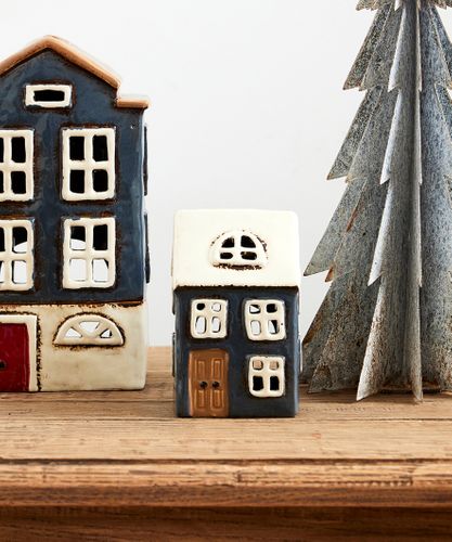 Alsace Tea Light House Navy