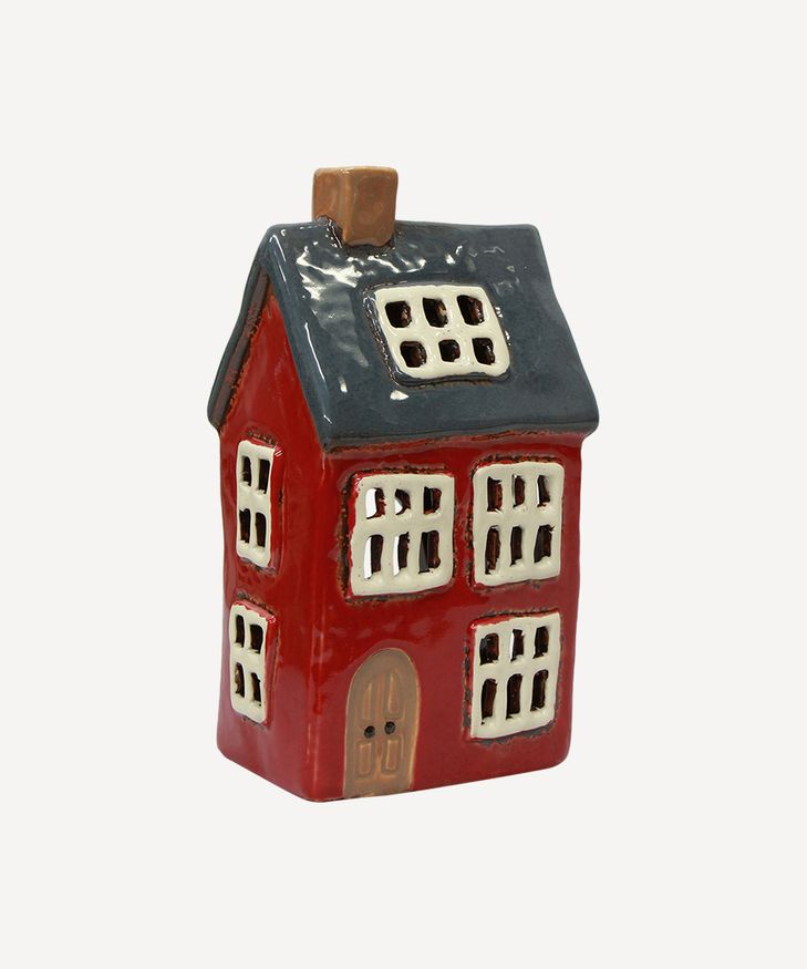 Alsace Tea Light House Navy Roof