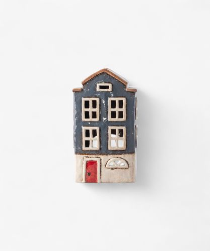 Alsace Tea Light House Nordic Navy