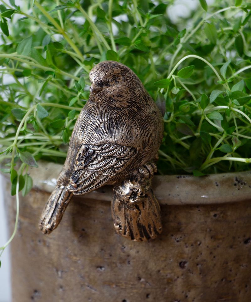 Hanging Bird D&eacute;cor Gold Tail Down (4PC)