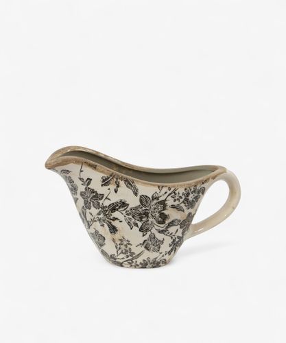 Black Floral Bowl Jug