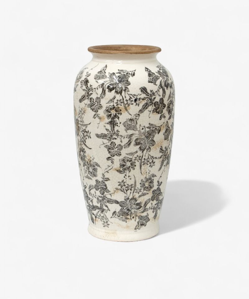 Black Floral Vase Large