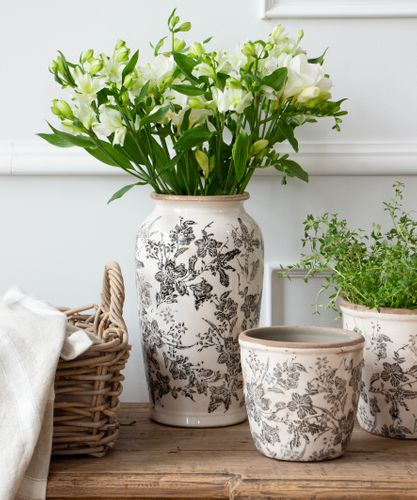 Black Floral Vase Small