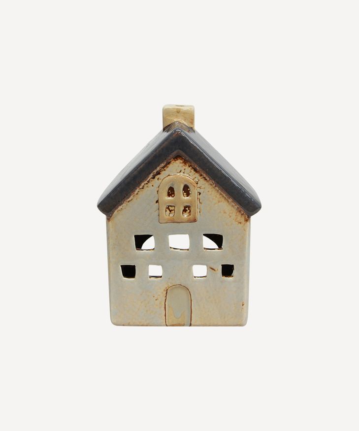 Villa Tea Light House Grey White