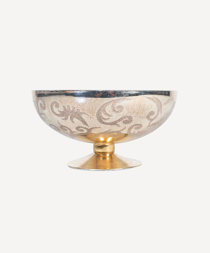 Burnished Gold Etched Bowl