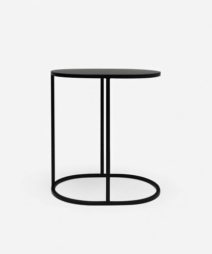 Oval Couch Side Table Black