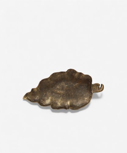 Leaf Plate Aged Gold