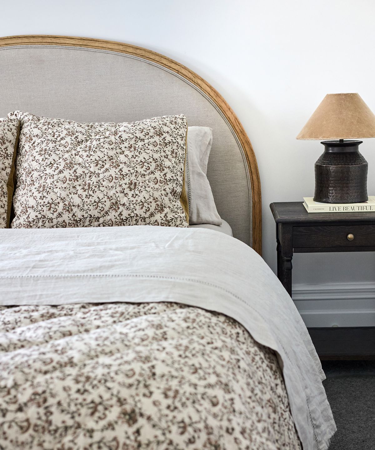 Lilibeth Handblocked Olive Velvet Quilt Large