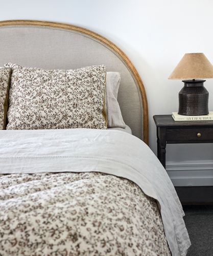 Lilibeth Handblocked Olive Velvet Quilt Large