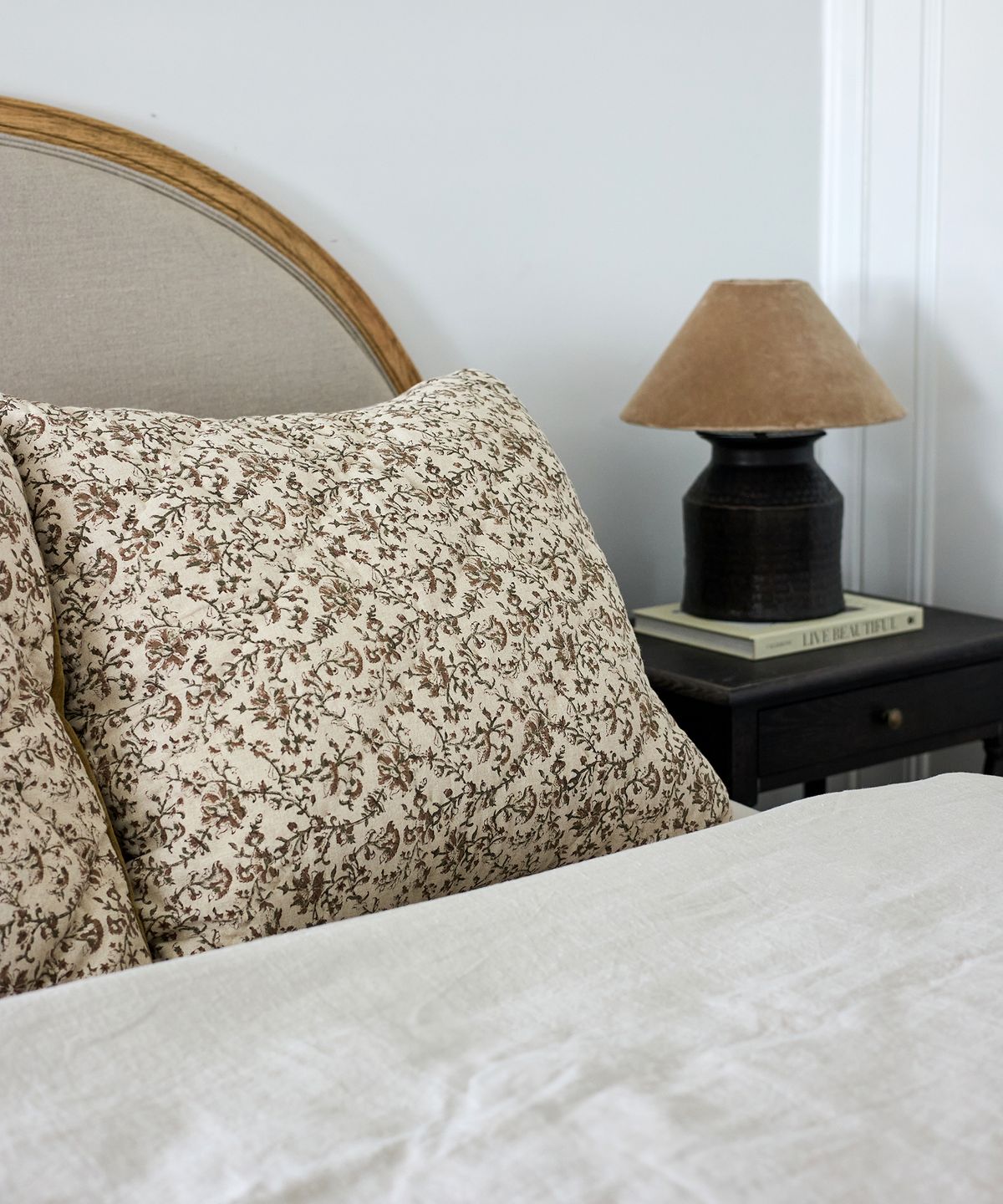 Lilibeth Handblocked Olive Velvet Euro (2PC)