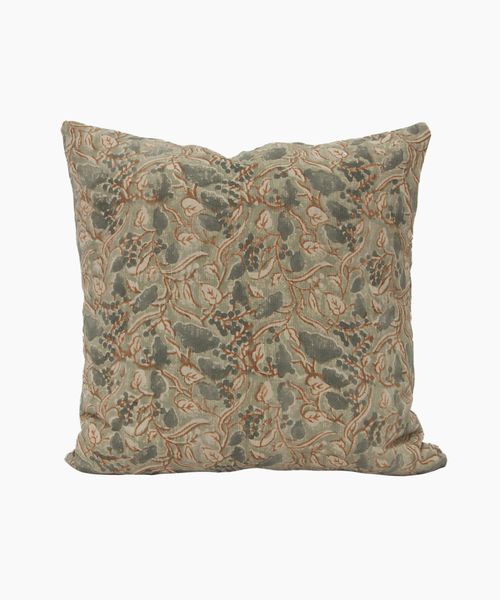 Amira Floral Handblocked Cushion Cover