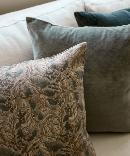 Amira Floral Handblocked Cushion Cover