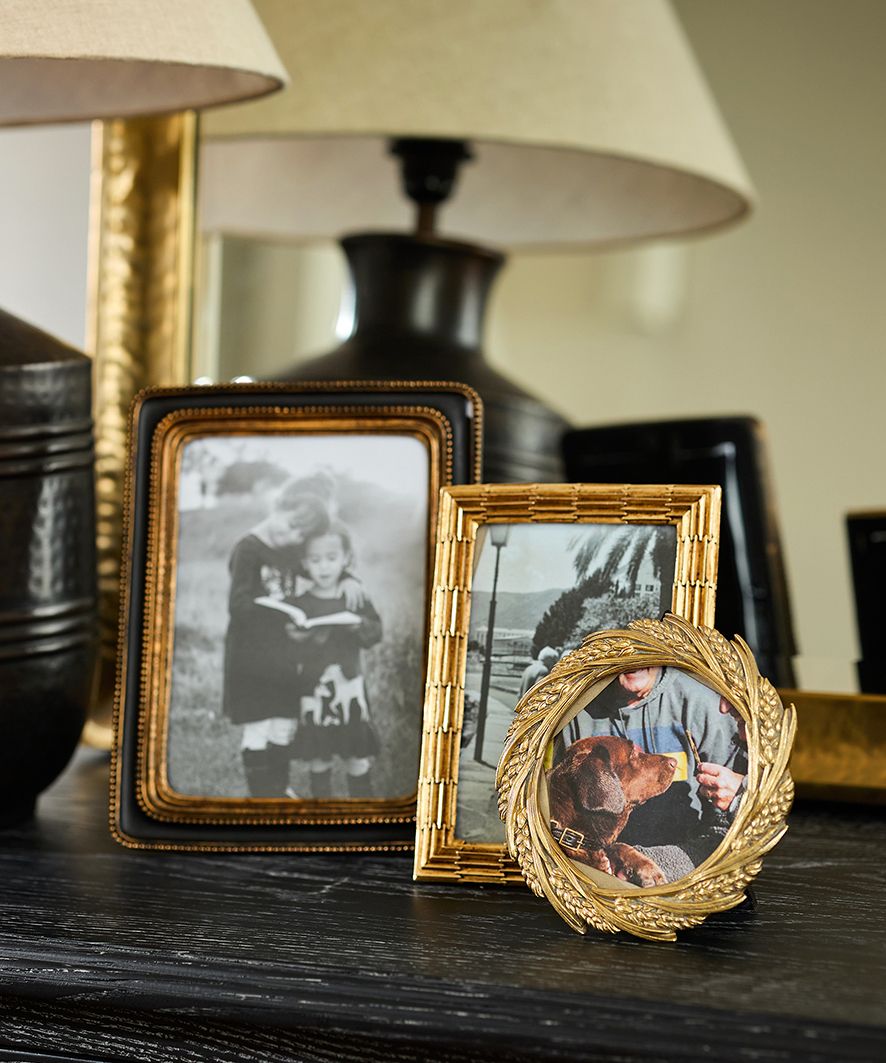 Wheat Round Photo Frame Champagne