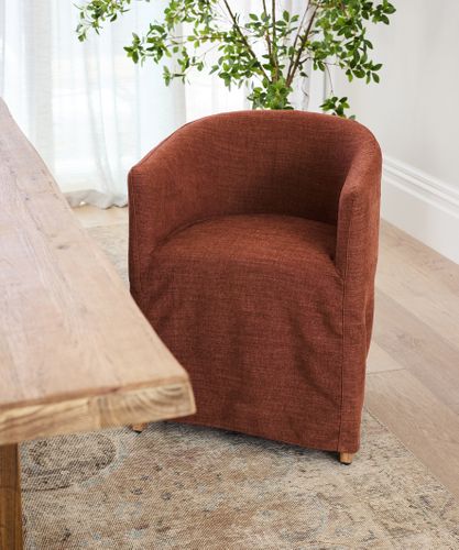 Blythe Slip Cover Tub Chair Rust