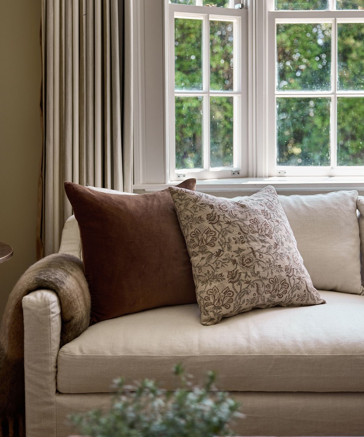 Velvet Cushion Cover Brown