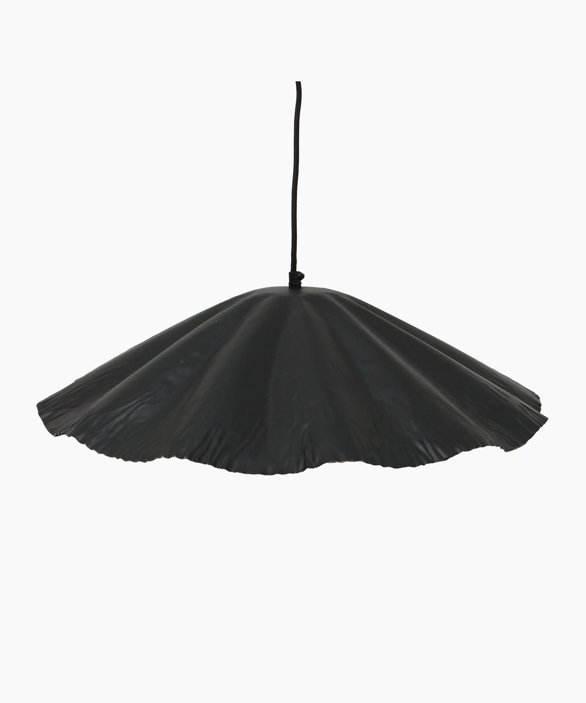 Crimped Pendant Black and Gold Large