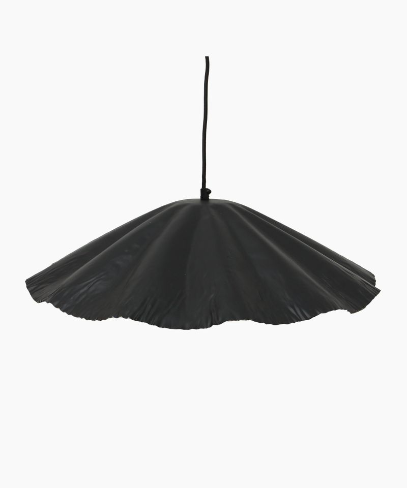 Crimped Pendant Black and Gold Large