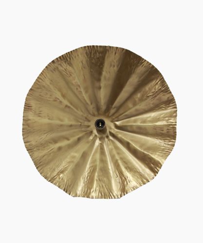 Crimped Pendant Black and Gold Large