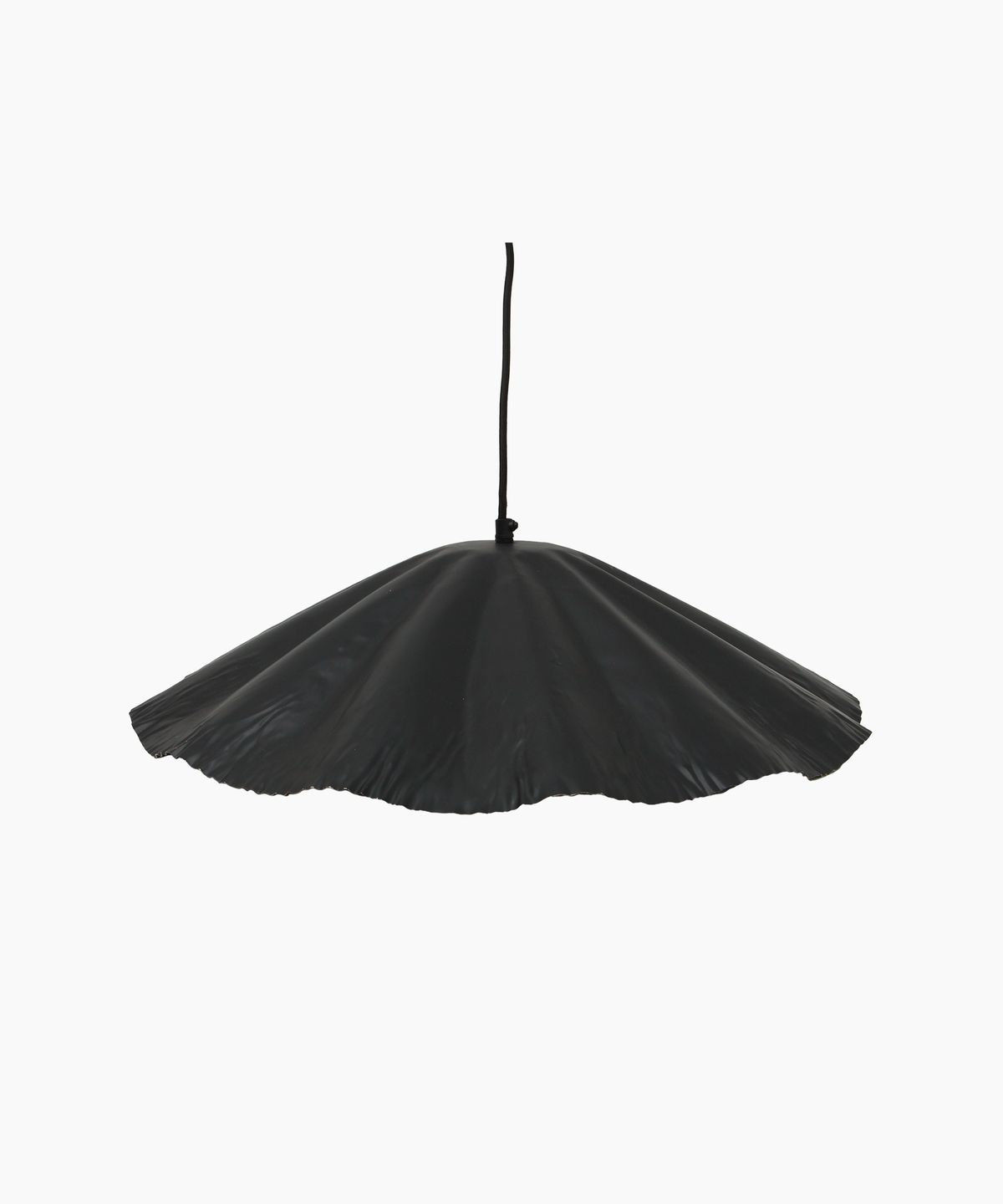 Crimped Pendant  Black and Gold Small