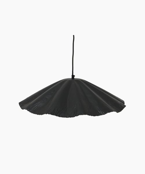 Crimped Pendant  Black and Gold Small