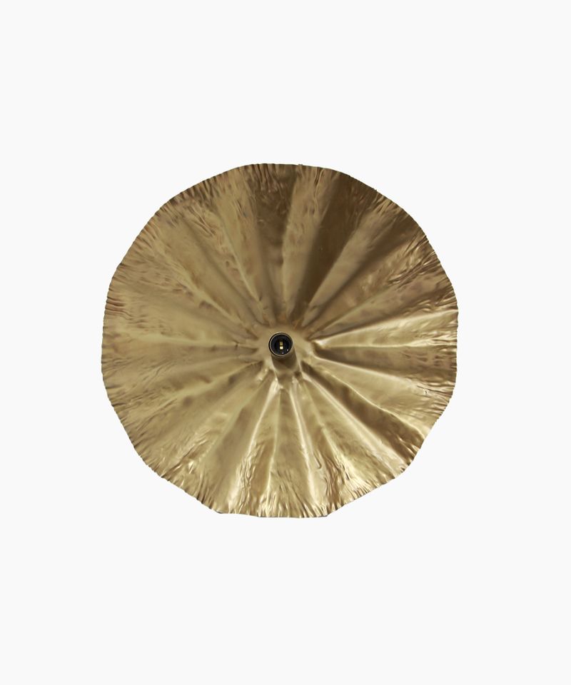 Crimped Pendant  Black and Gold Small