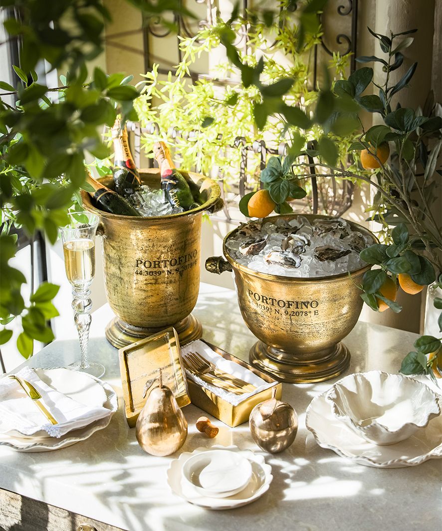 Portofino Gold Champagne Bucket Tall