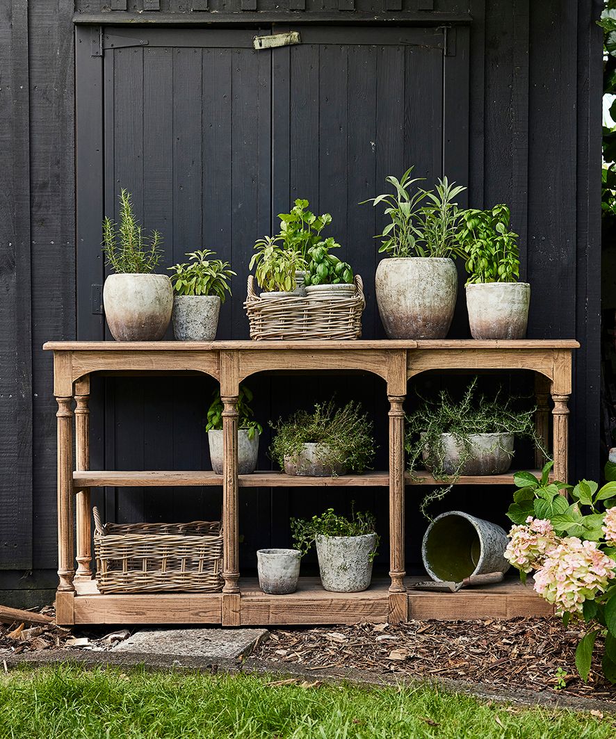 Breakfront Hall Table Reclaimed Oak