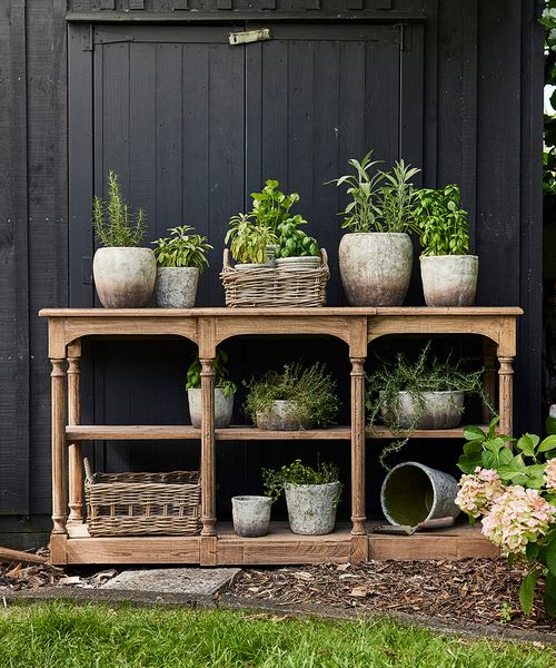Breakfront Hall Table Reclaimed Oak
