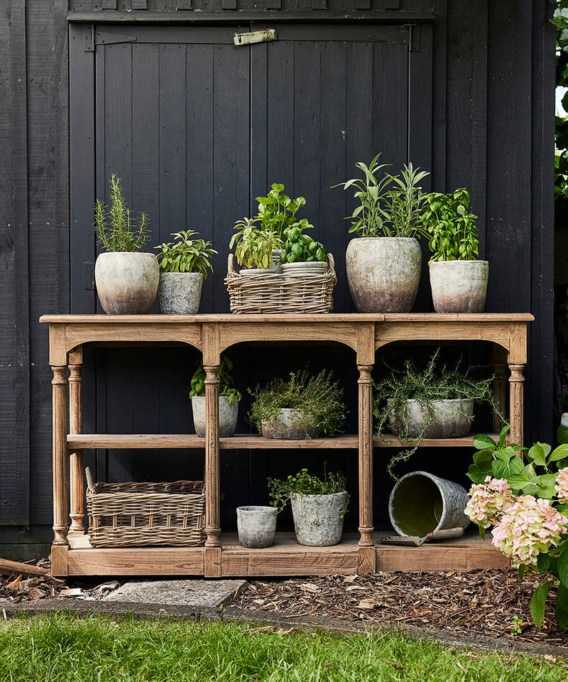 Breakfront Hall Table Reclaimed Oak