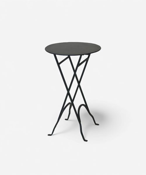 Round Narrow Side Table Black