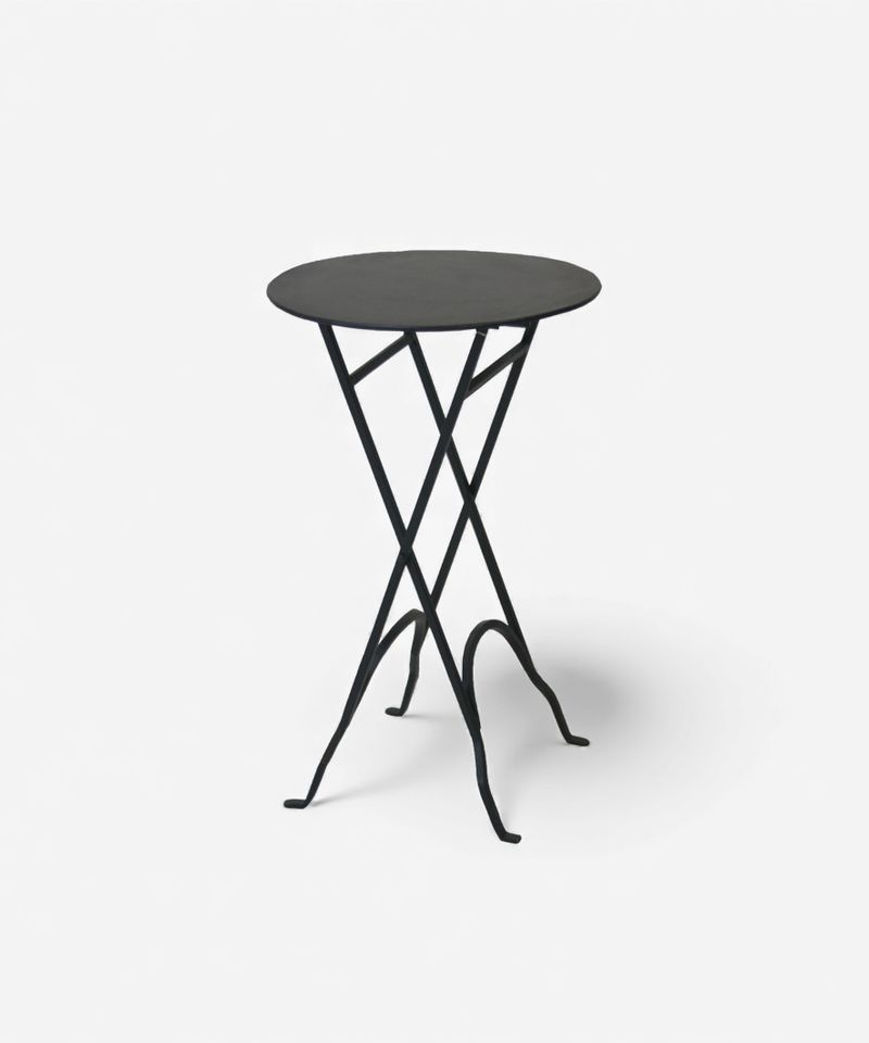 Round Narrow Side Table Black