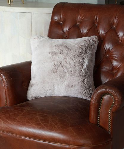 Chestnut Faux Fur Cushion Square