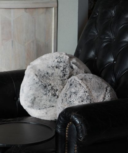 Glacier Faux Fur Cushion Round Large