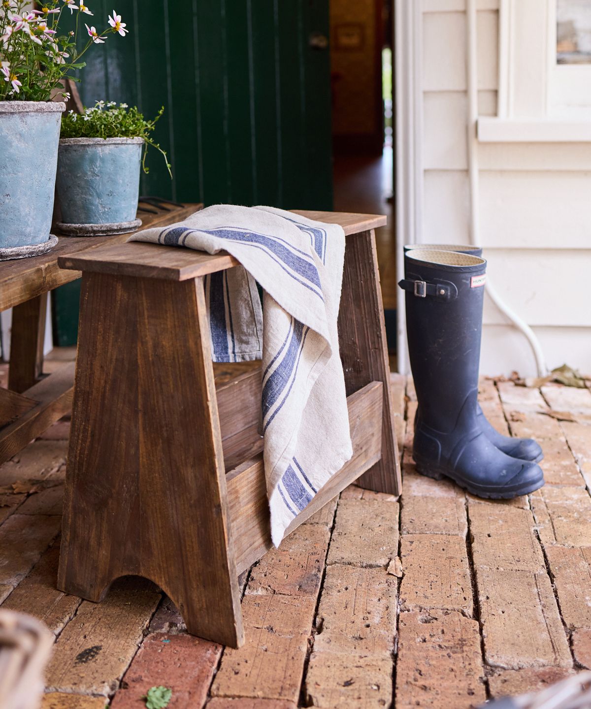 Rustic Magazine Holder Stool