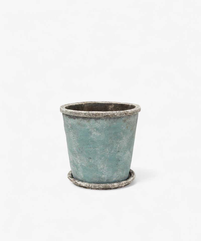 Sea Blue Plant Pot & Saucer Medium