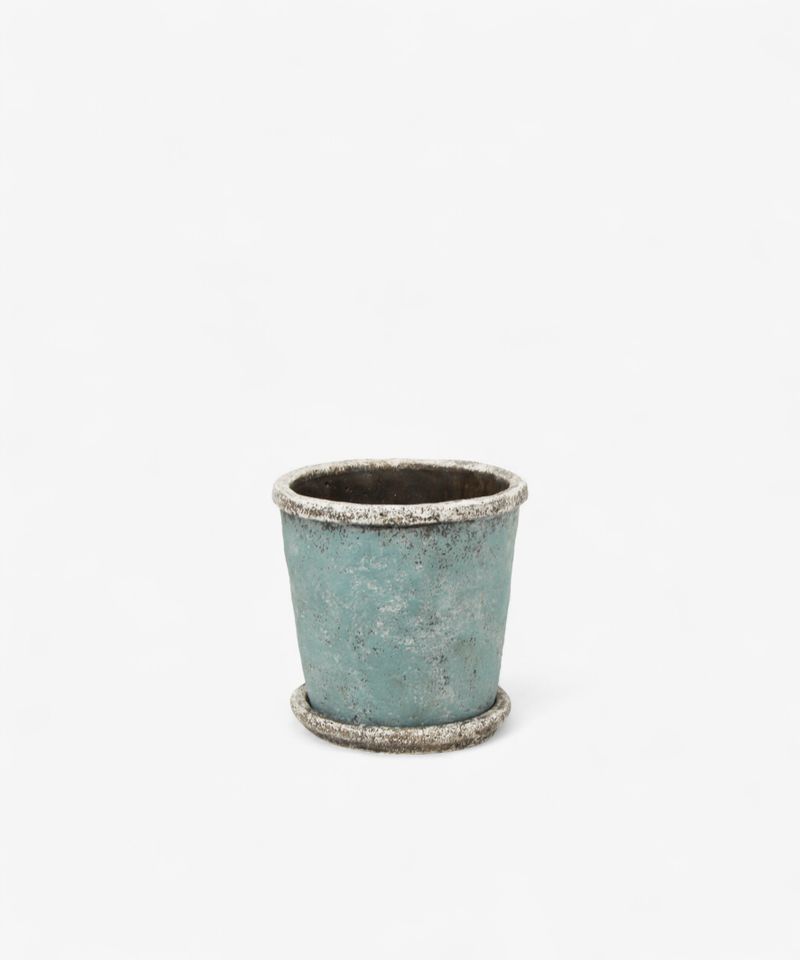 Sea Blue Plant Pot & Saucer Small