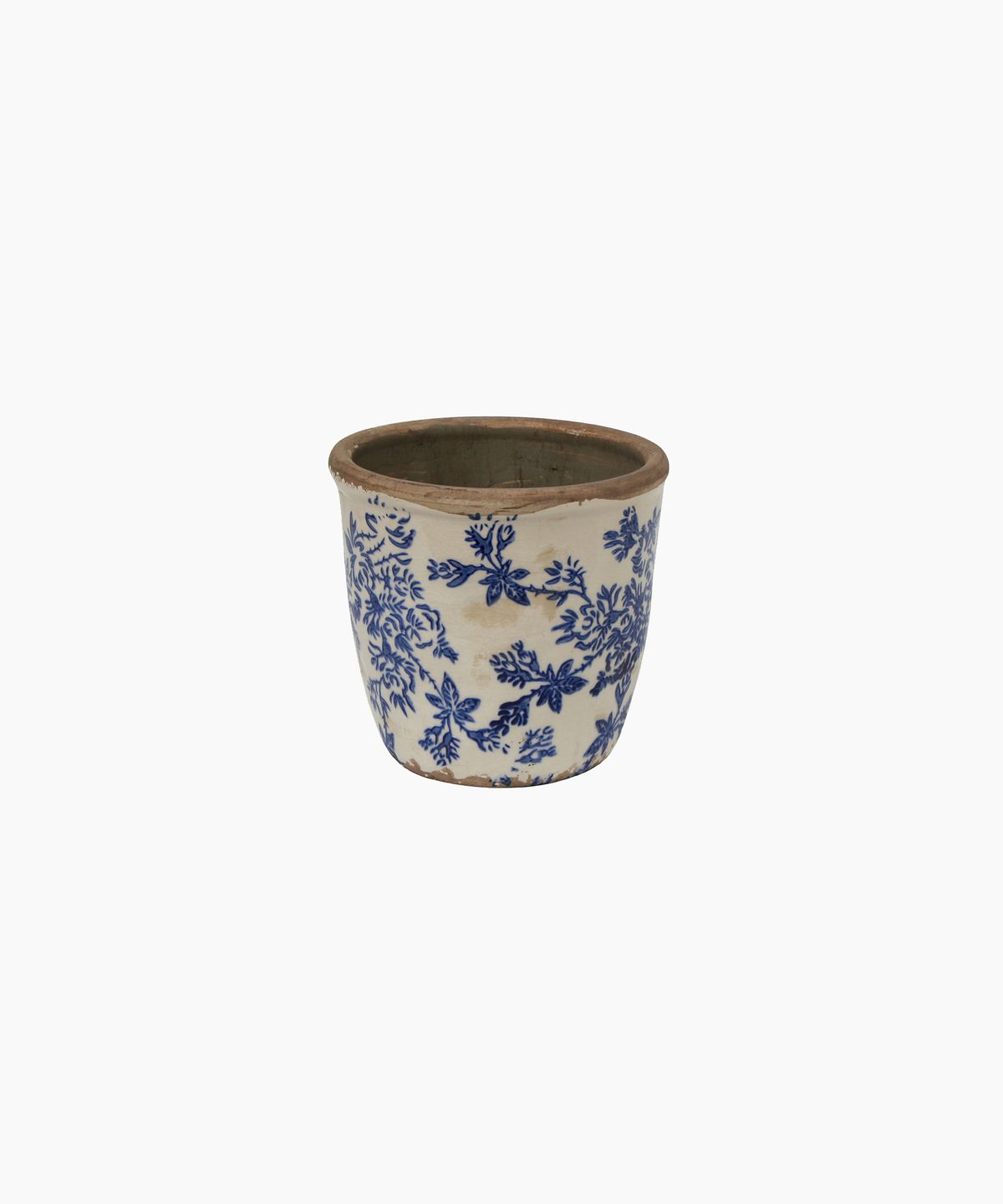 Blue Floral Herb Pot Small