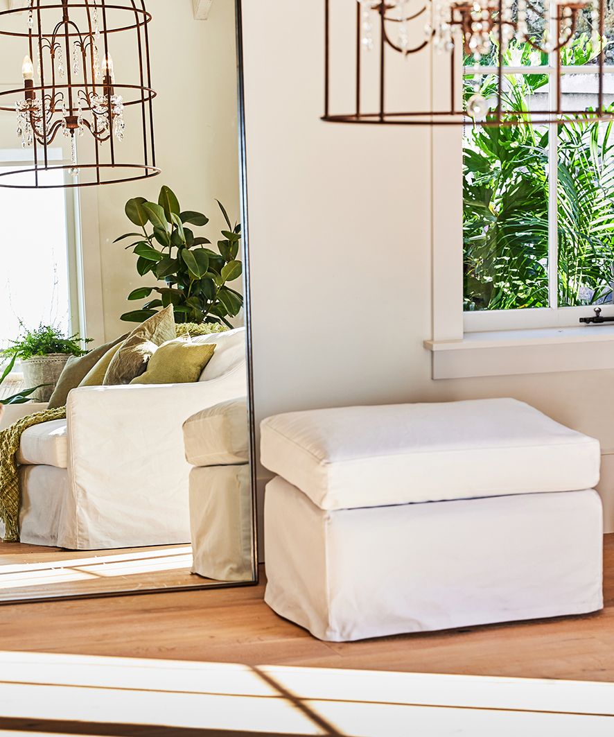 Dume Ottoman White Cotton