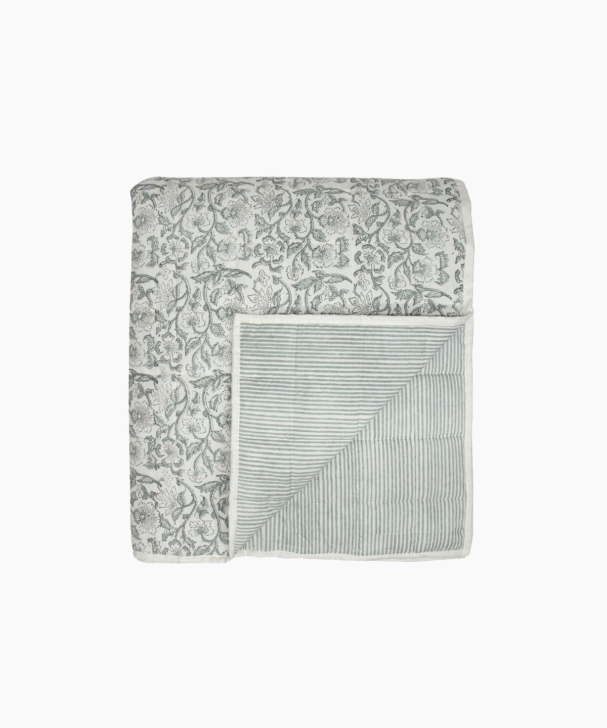 Athena Handblocked Blue Coverlet Small