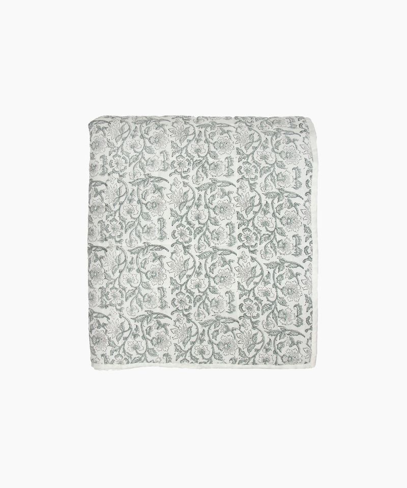 Athena Handblocked Blue Coverlet Small