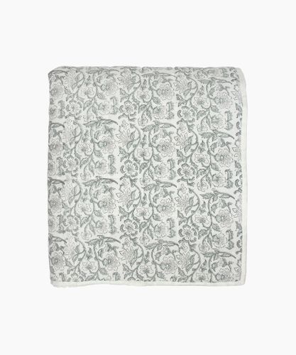 Athena Handblocked Blue Coverlet Large